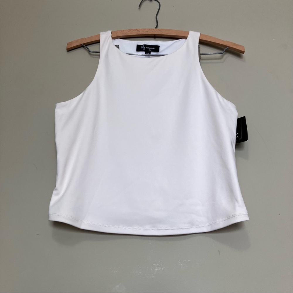 Lily Morgan Cream Cropped Tank Top - Picture 3 of 10